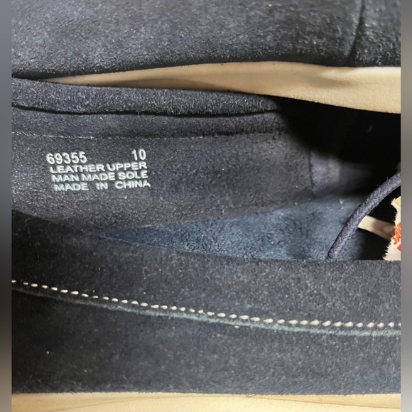 Sz 10 WOMENS MINNETONKA MOCCASINS SUEDE FLATS LOAFERS BLUE COLOR - Picture 4 of 6